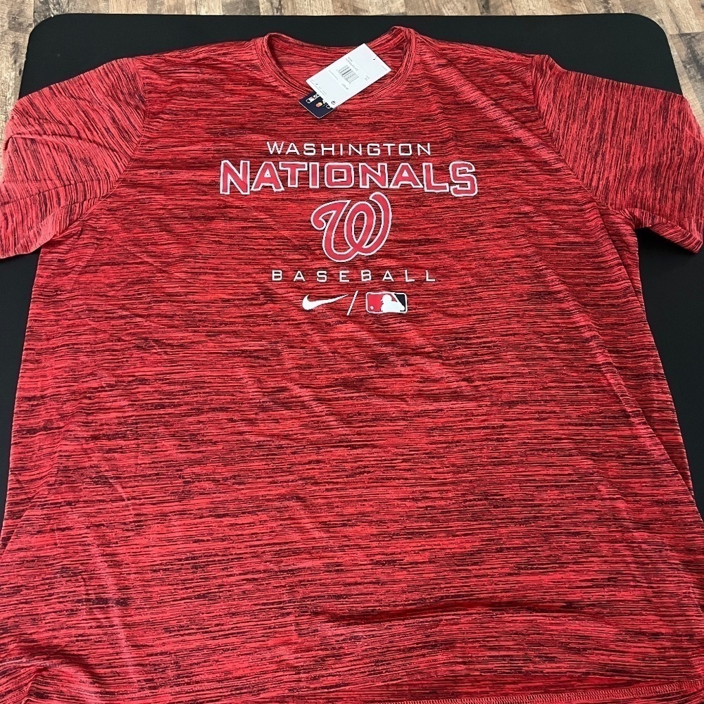 Washington Nationals Nike Dri-Fit  Short Sleeve Shirt Men's Red Size 3XL